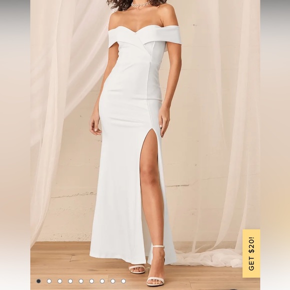Lulu’s Off Shoulder gown (xs) NWOT - Picture 7 of 7
